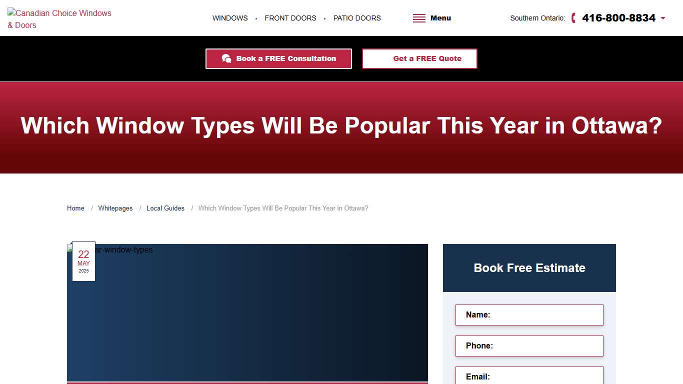 Top Window Trends in Ottawa for 2026: Styles, Materials & Energy-Efficient