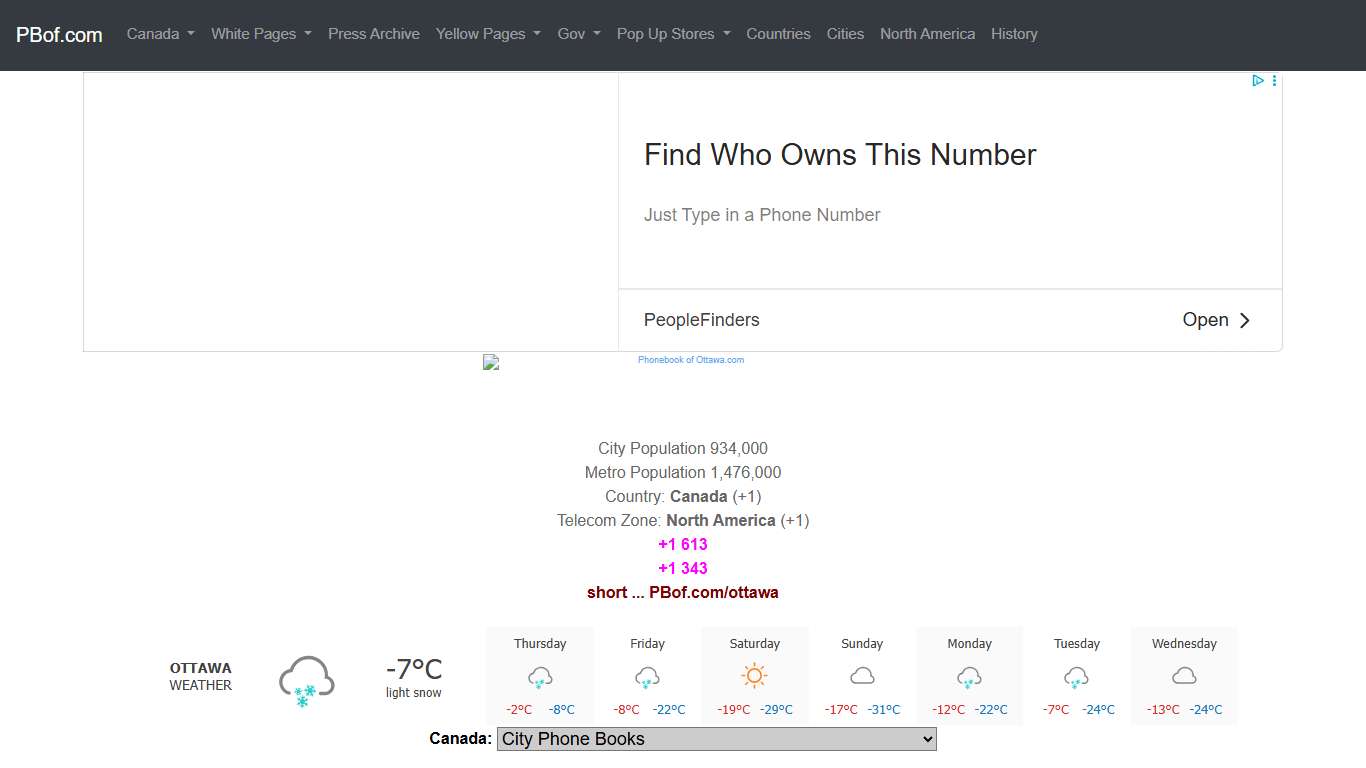 Phone Book of Ottawa.com +1 613 - White Pages
